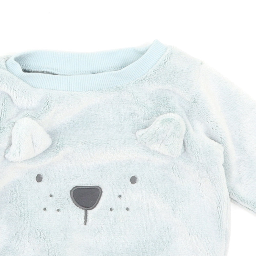 Next Baby Blue   Basic T-Shirt Size 3-6 Months  - Bear