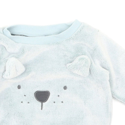 Next Baby Blue   Basic T-Shirt Size 3-6 Months  - Bear
