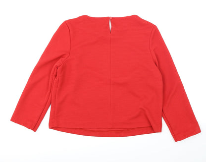 F&F Womens Red   Basic Blouse Size 12  - Ribbed