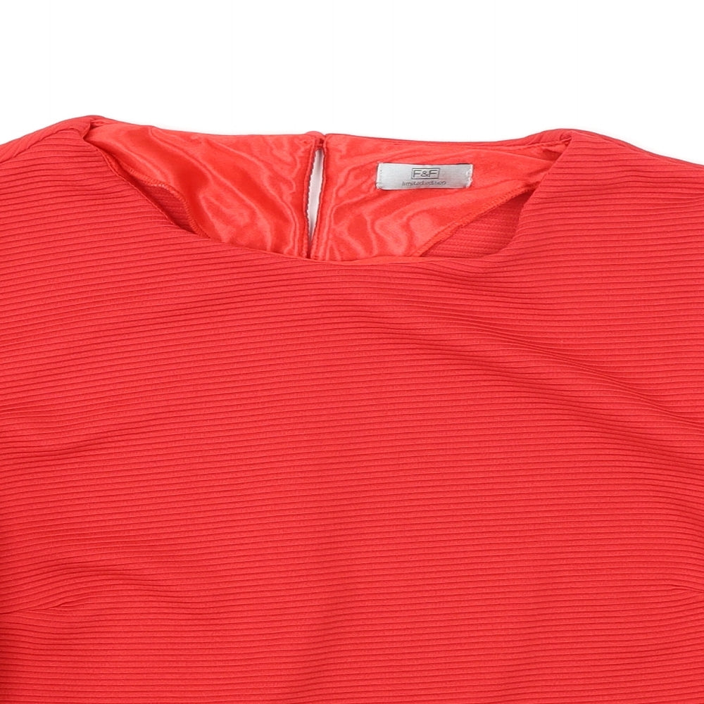 F&F Womens Red   Basic Blouse Size 12  - Ribbed