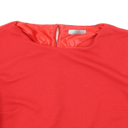 F&F Womens Red   Basic Blouse Size 12  - Ribbed