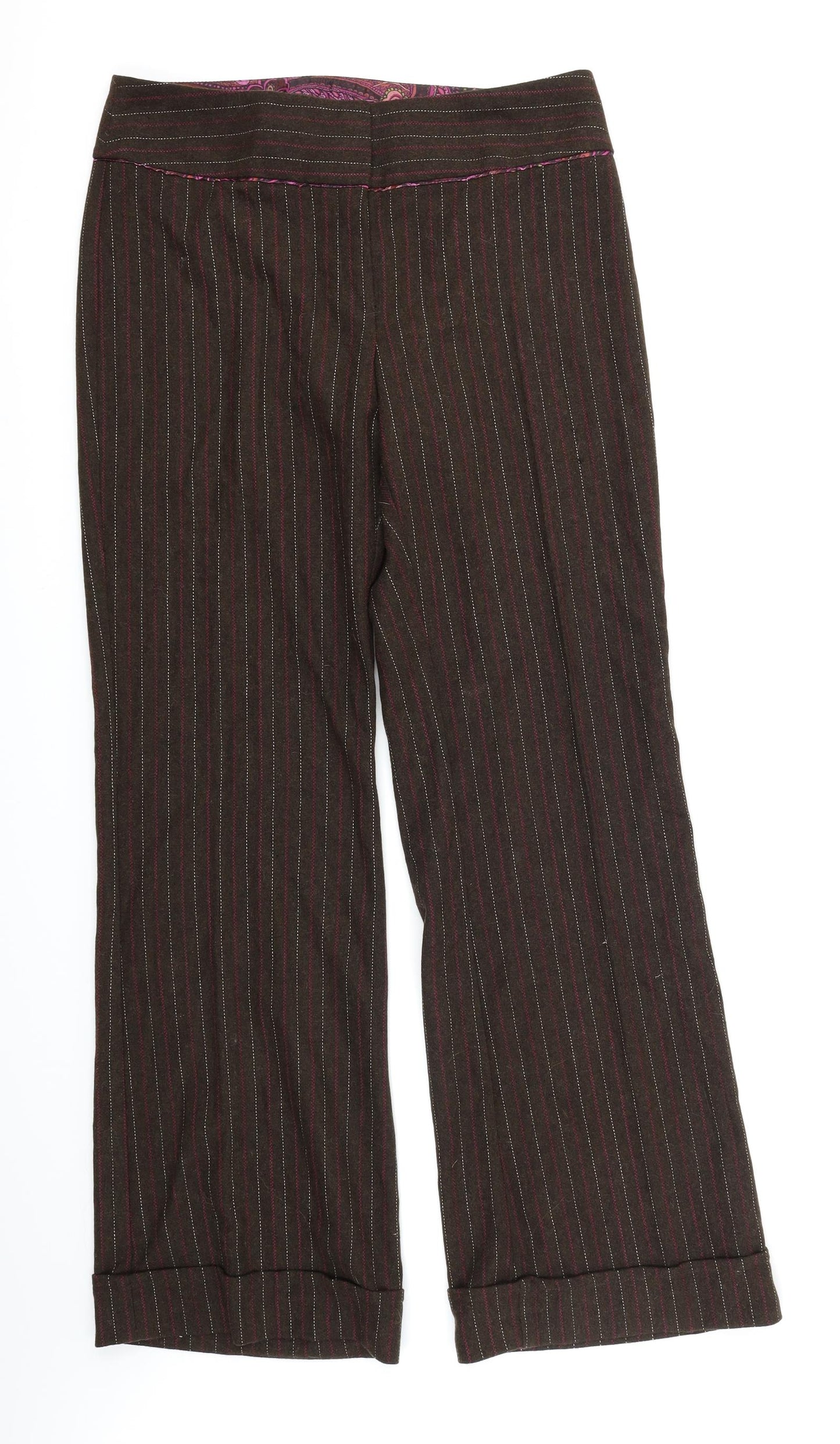Louis Charles Womens Brown Striped  Trousers  Size 14 L33 in