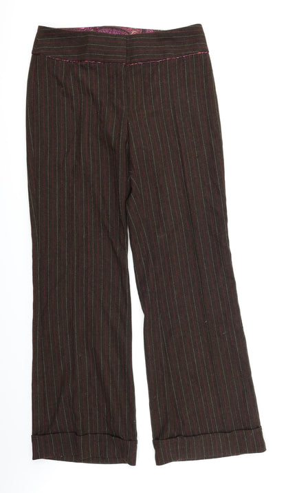 Louis Charles Womens Brown Striped  Trousers  Size 14 L33 in