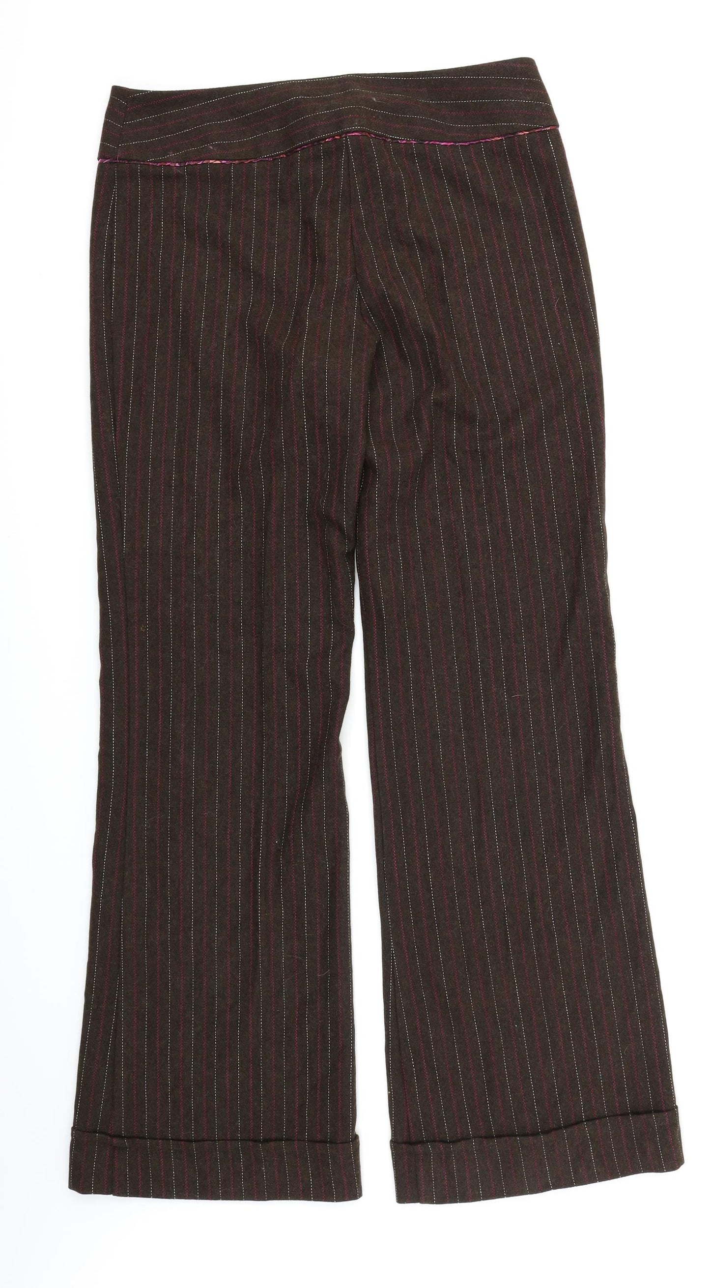 Louis Charles Womens Brown Striped  Trousers  Size 14 L33 in