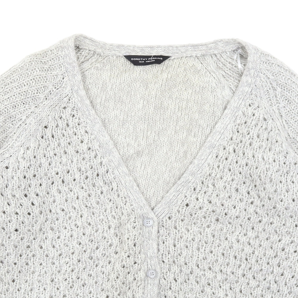 Dorothy Perkins Womens Grey   Cardigan Jumper Size 12