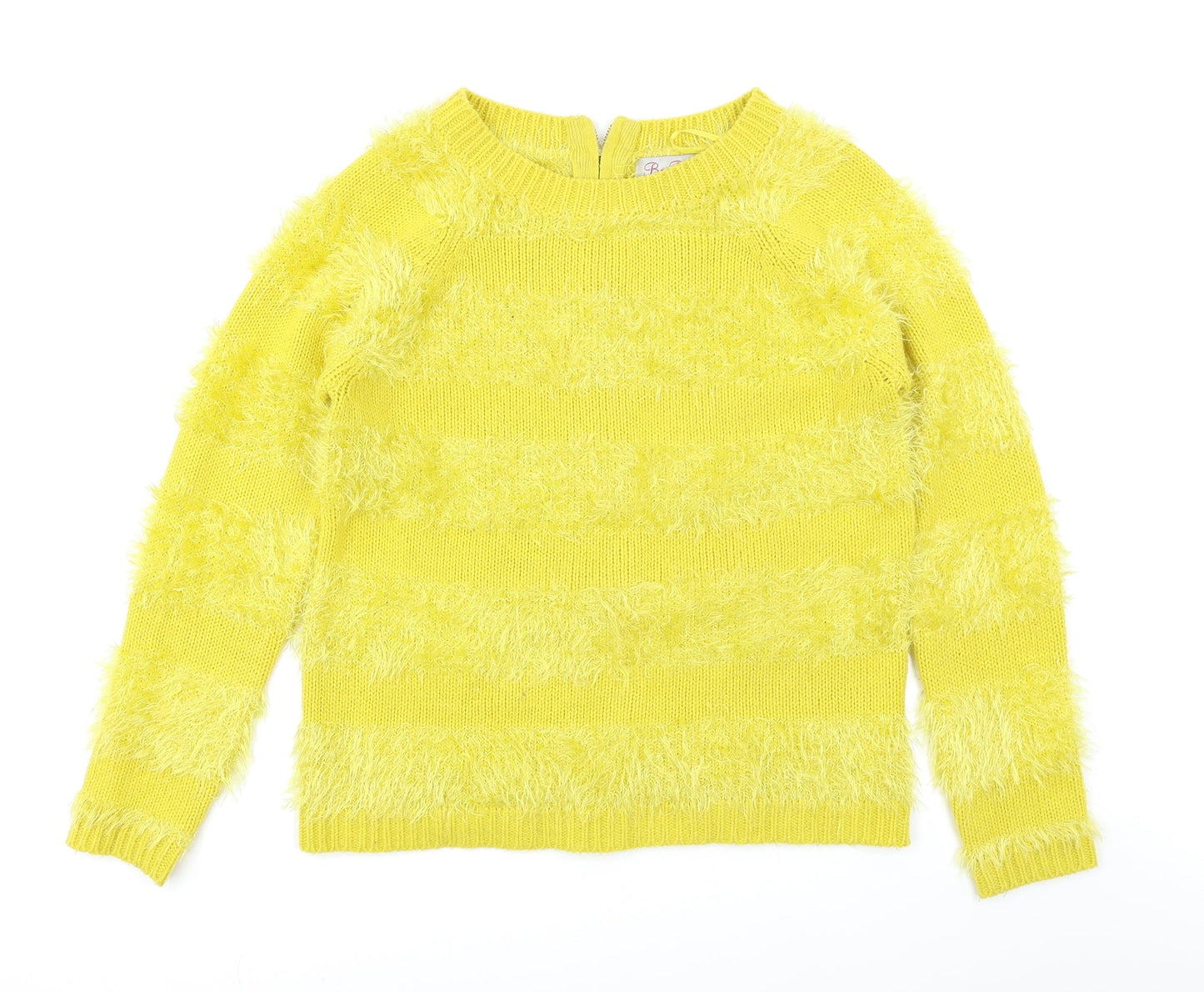 Be Beau Womens Yellow Striped  Pullover Jumper Size 8