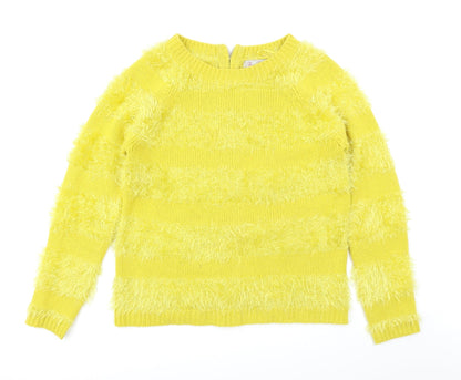 Be Beau Womens Yellow Striped  Pullover Jumper Size 8
