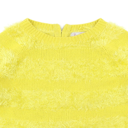 Be Beau Womens Yellow Striped  Pullover Jumper Size 8
