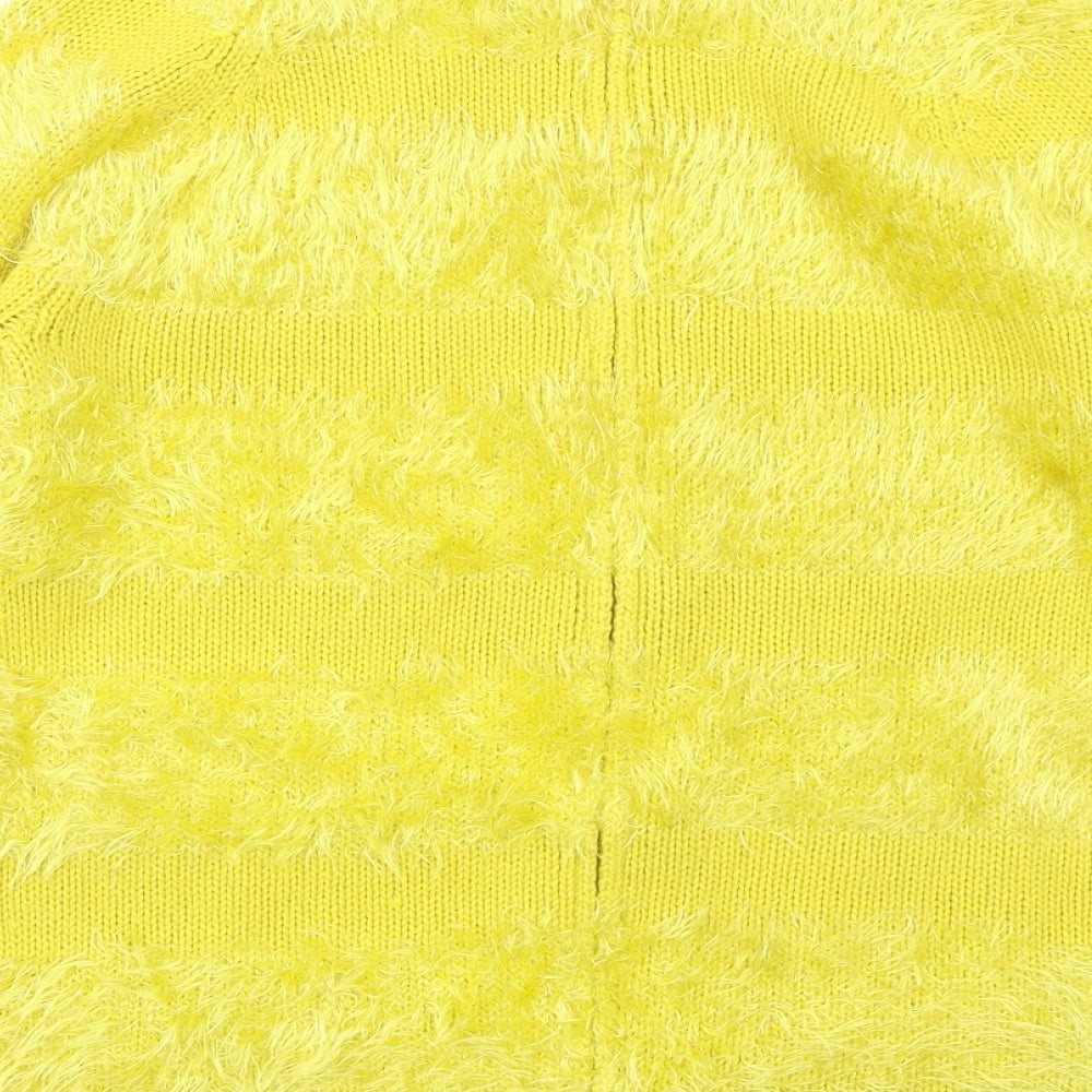 Be Beau Womens Yellow Striped  Pullover Jumper Size 8