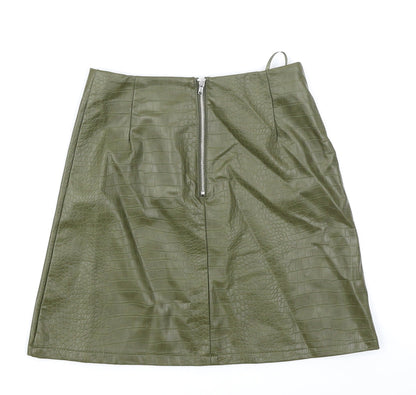Primark Womens Green Animal Print  A-Line Skirt Size 4