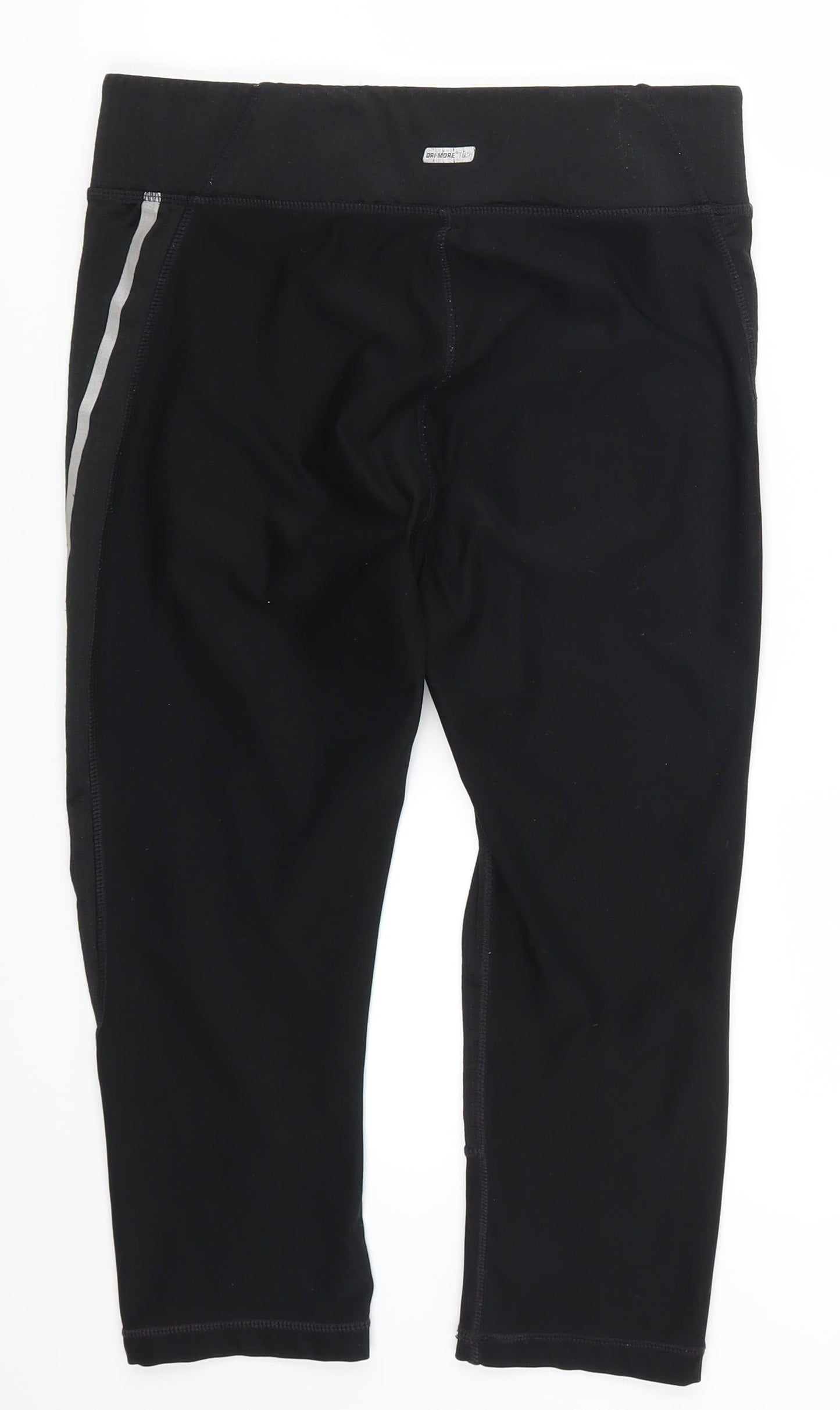 Womens UK Size 8 Athletic Works Regular Fit Cropped Black Leggings