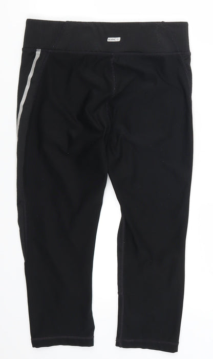 Womens UK Size 8 Athletic Works Regular Fit Cropped Black Leggings