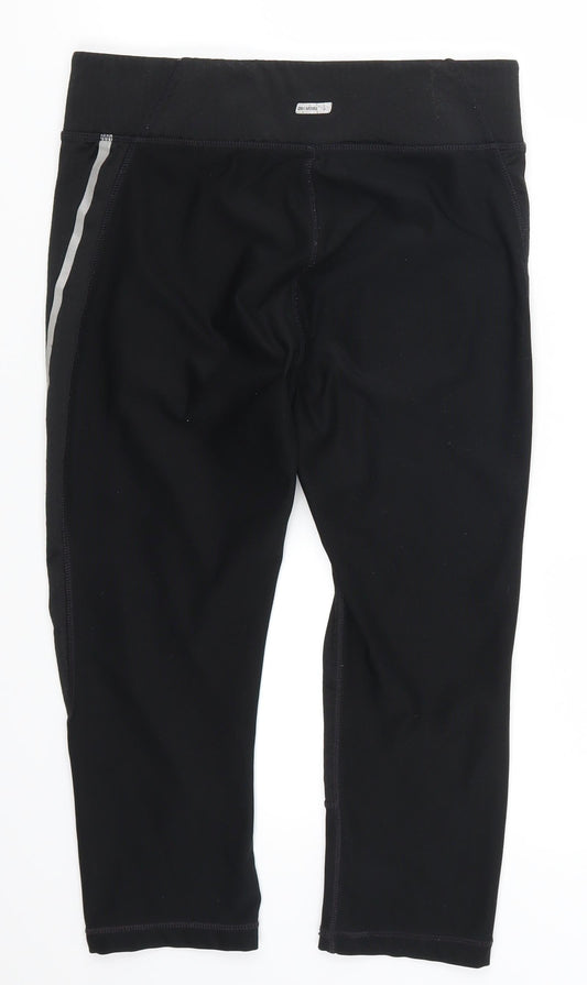 Womens UK Size 8 Athletic Works Regular Fit Cropped Black Leggings