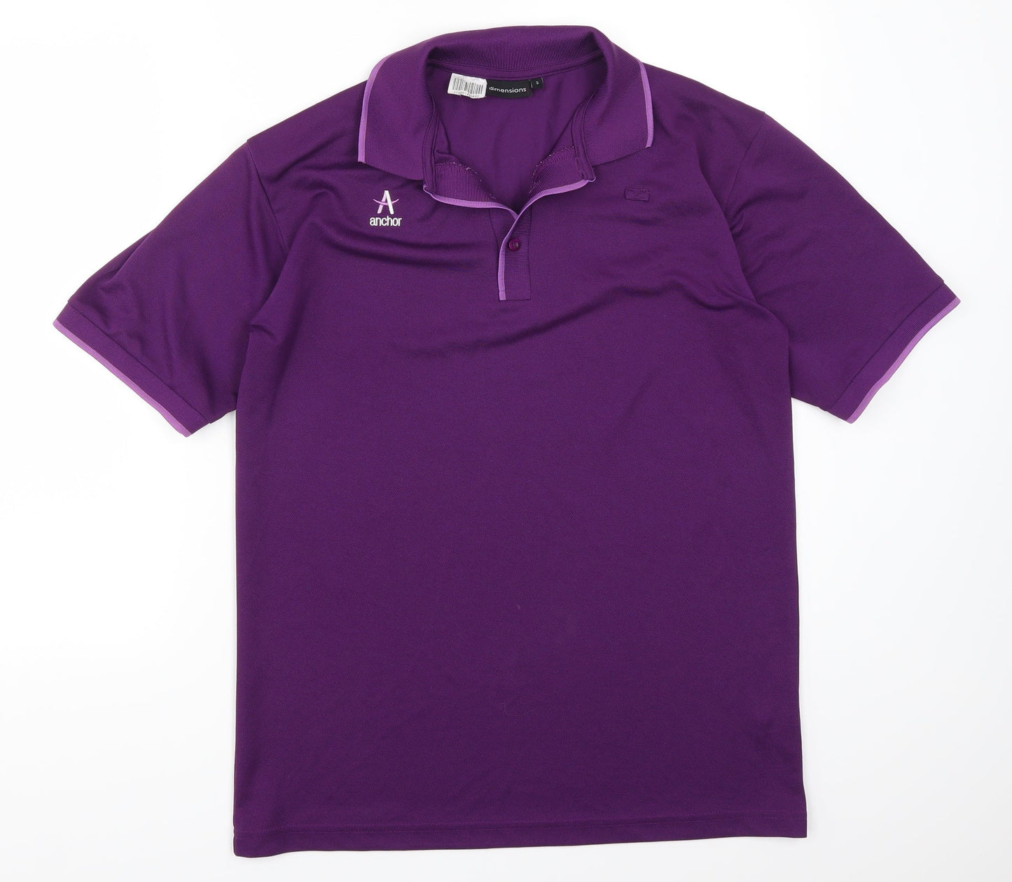 Dimesions Mens Purple    Polo Size S  - Anchor