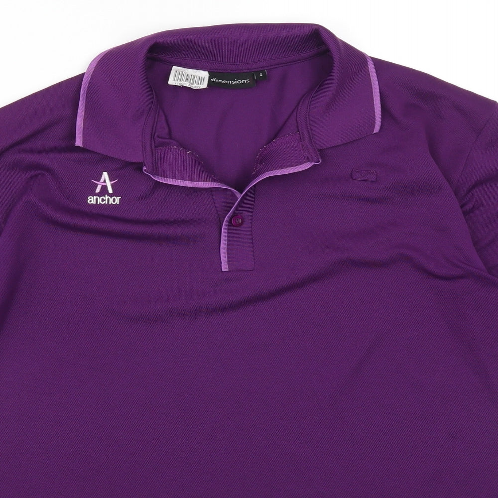 Dimesions Mens Purple    Polo Size S  - Anchor