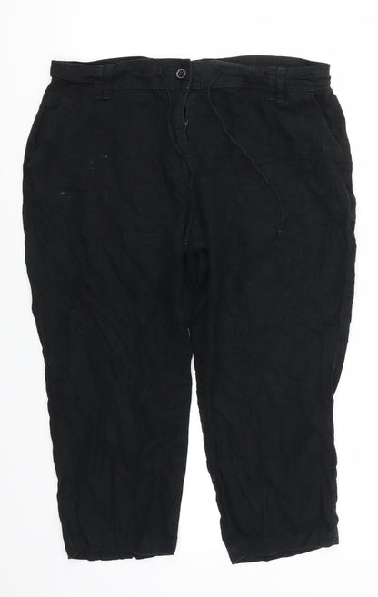 Womens UK Size 12 NEXT Regular Fit Cropped Black Trousers