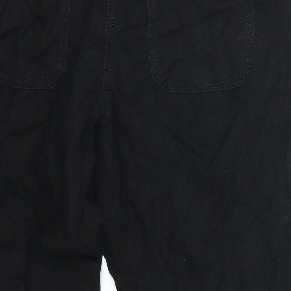 Womens UK Size 12 NEXT Regular Fit Cropped Black Trousers