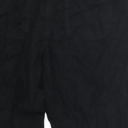 Womens UK Size 12 NEXT Regular Fit Cropped Black Trousers