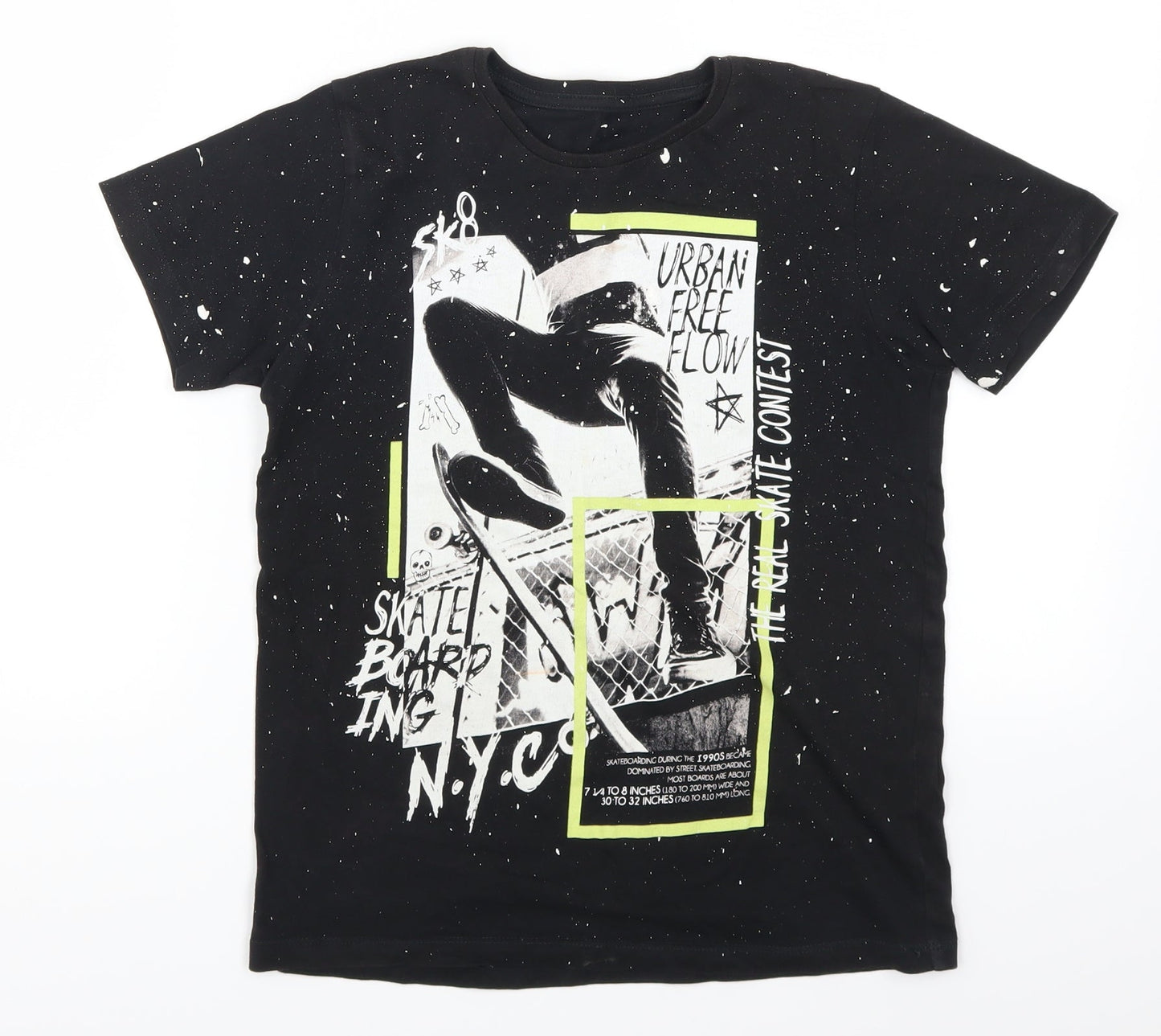 Preworn Boys Black   Basic T-Shirt Size 9-10 Years  - Urban Free Flow NYC