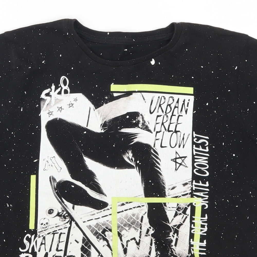 Preworn Boys Black   Basic T-Shirt Size 9-10 Years  - Urban Free Flow NYC