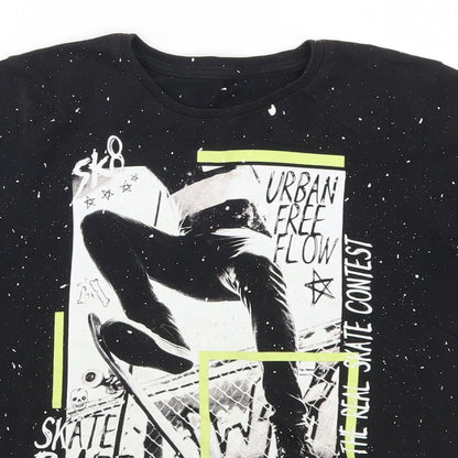 Preworn Boys Black   Basic T-Shirt Size 9-10 Years  - Urban Free Flow NYC