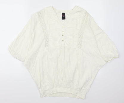 TU Womens White   Basic Blouse Size 10  - Cream