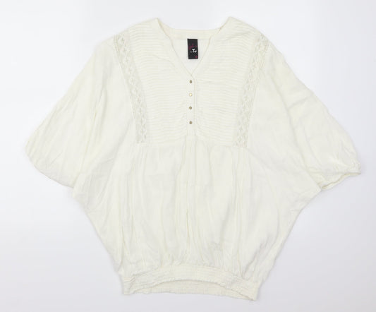 TU Womens White   Basic Blouse Size 10  - Cream