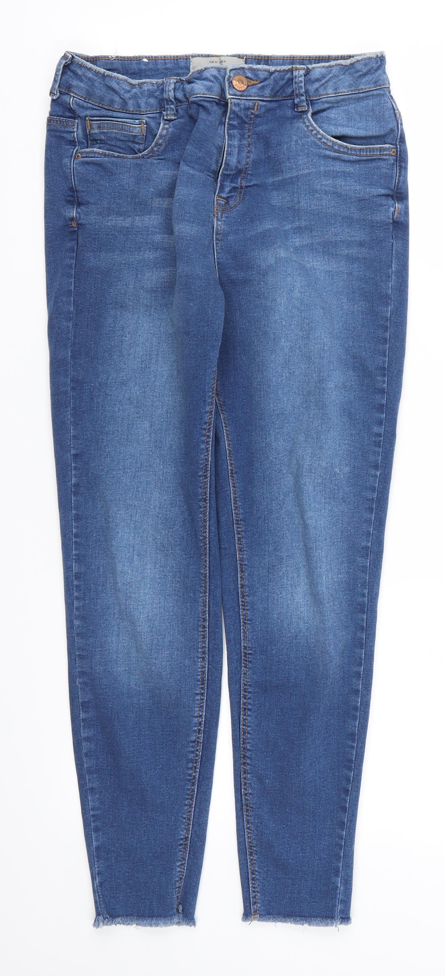 New Look Womens Blue  Denim Skinny Jeans Size 14 L25 in - Ankle Grazer