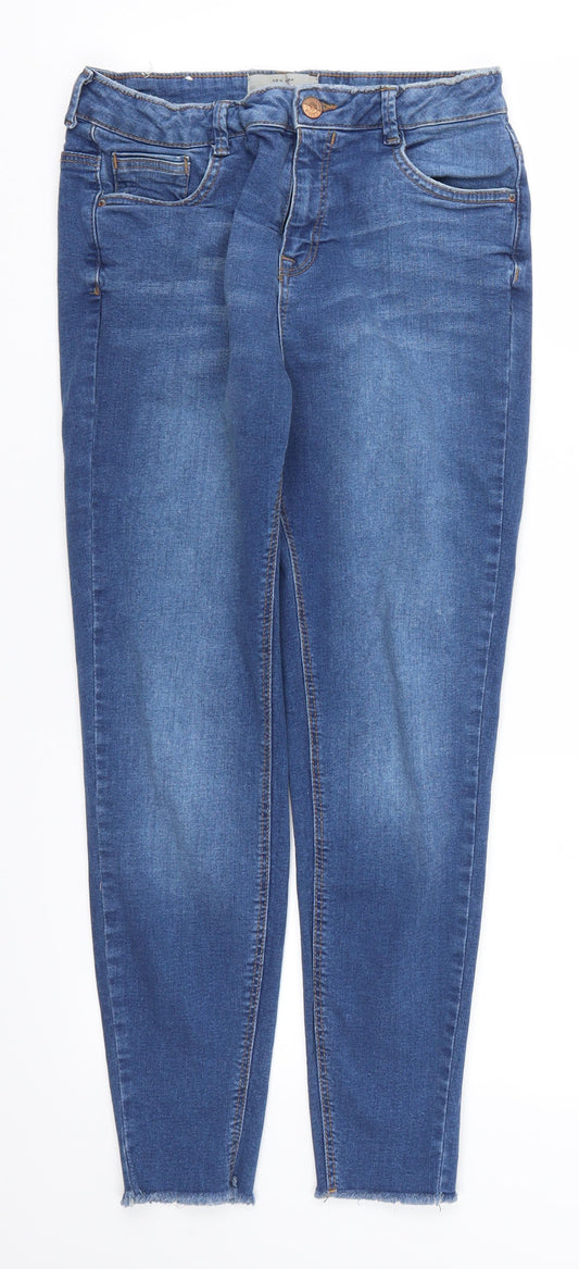 New Look Womens Blue  Denim Skinny Jeans Size 14 L25 in - Ankle Grazer