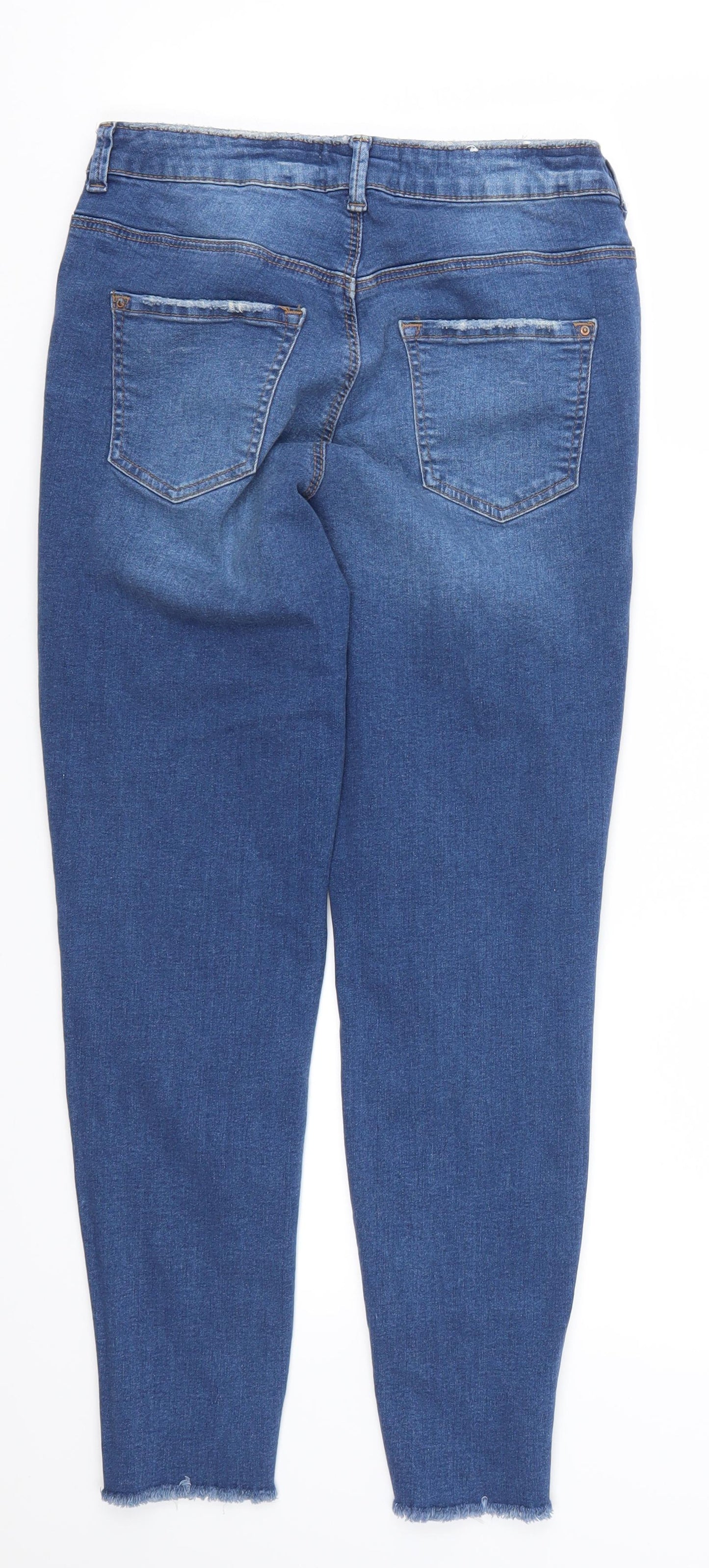 New Look Womens Blue  Denim Skinny Jeans Size 14 L25 in - Ankle Grazer