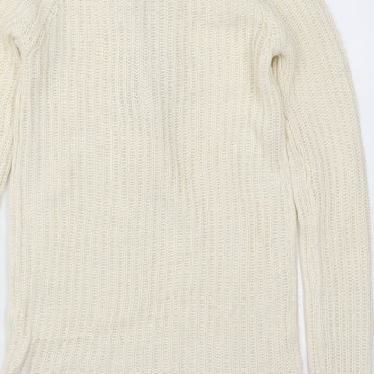 Brave Soul Womens Beige   Pullover Jumper Size 8  - Cream Lace Up