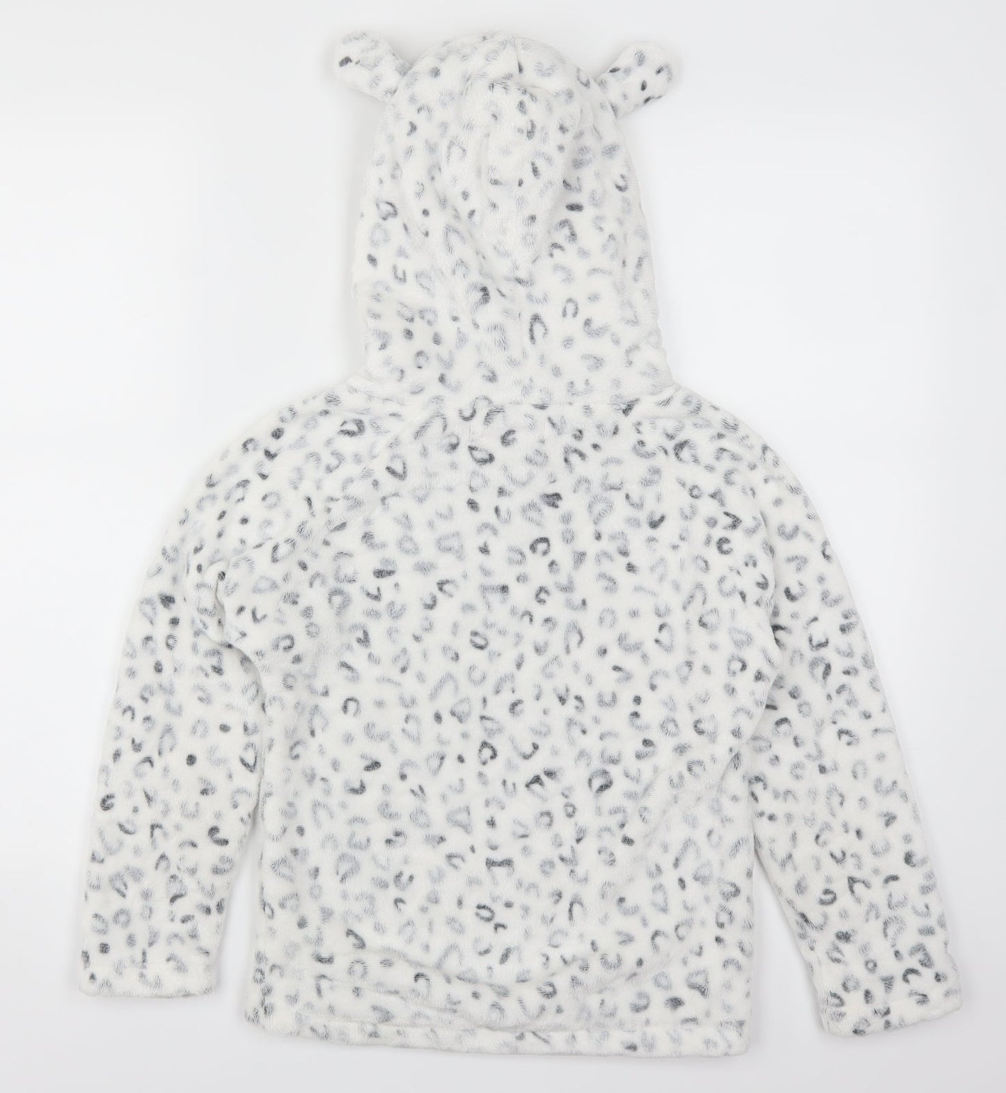 Love Sleep Girls White Animal Print  Top Pyjama Top Size 9-10 Years  - Ears on Hood