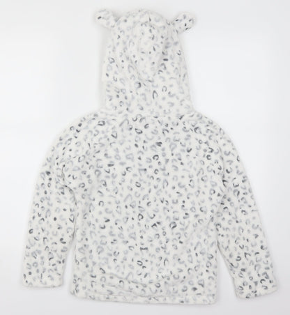 Love Sleep Girls White Animal Print  Top Pyjama Top Size 9-10 Years  - Ears on Hood