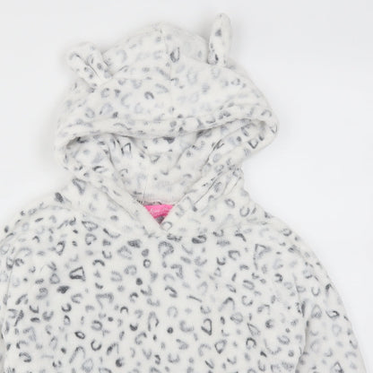Love Sleep Girls White Animal Print  Top Pyjama Top Size 9-10 Years  - Ears on Hood