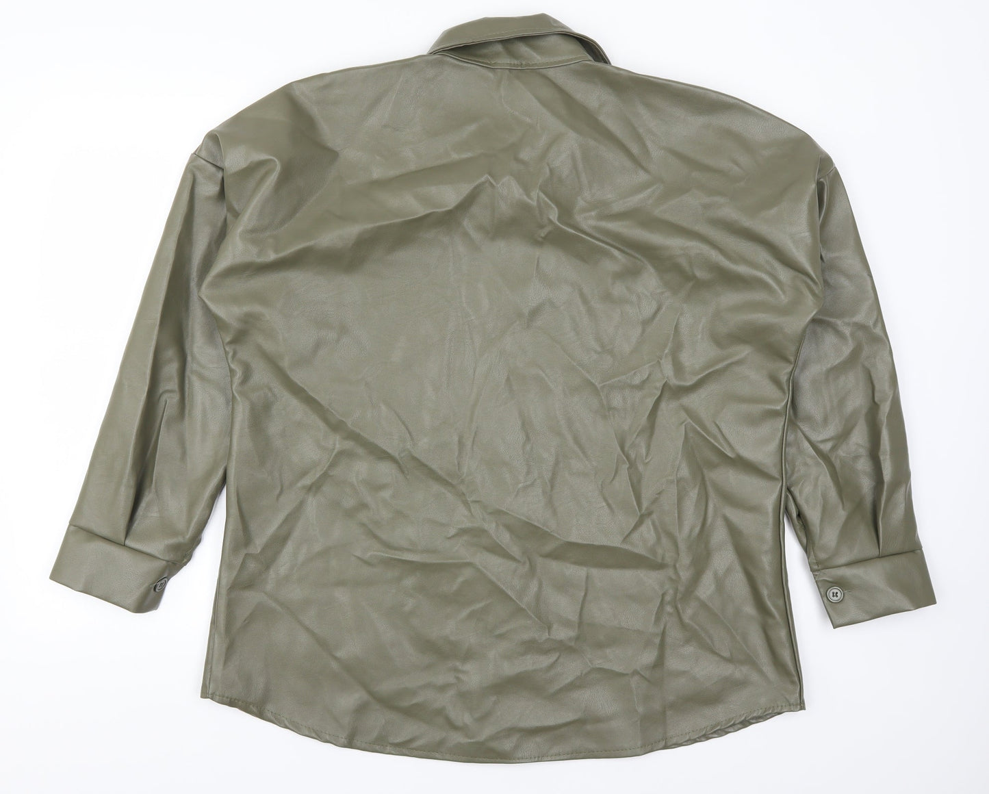 I SAW IT FIRST Womens Green   Basic Button-Up Size L