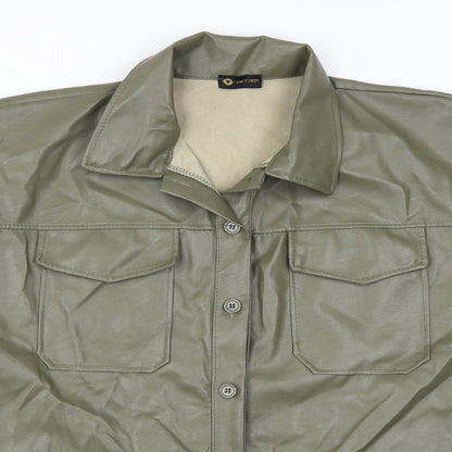 I SAW IT FIRST Womens Green   Basic Button-Up Size L