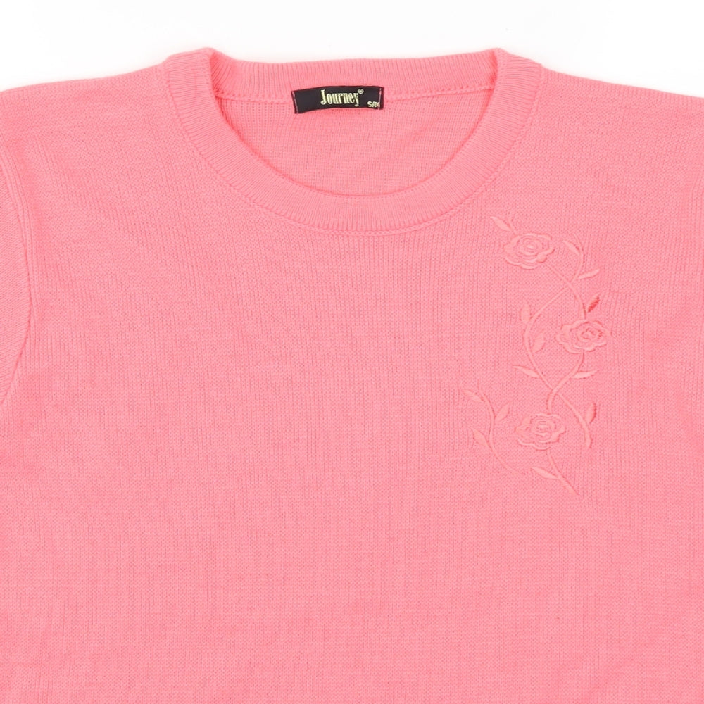Journey Womens Pink   Pullover Jumper Size S  - Pink Flowers