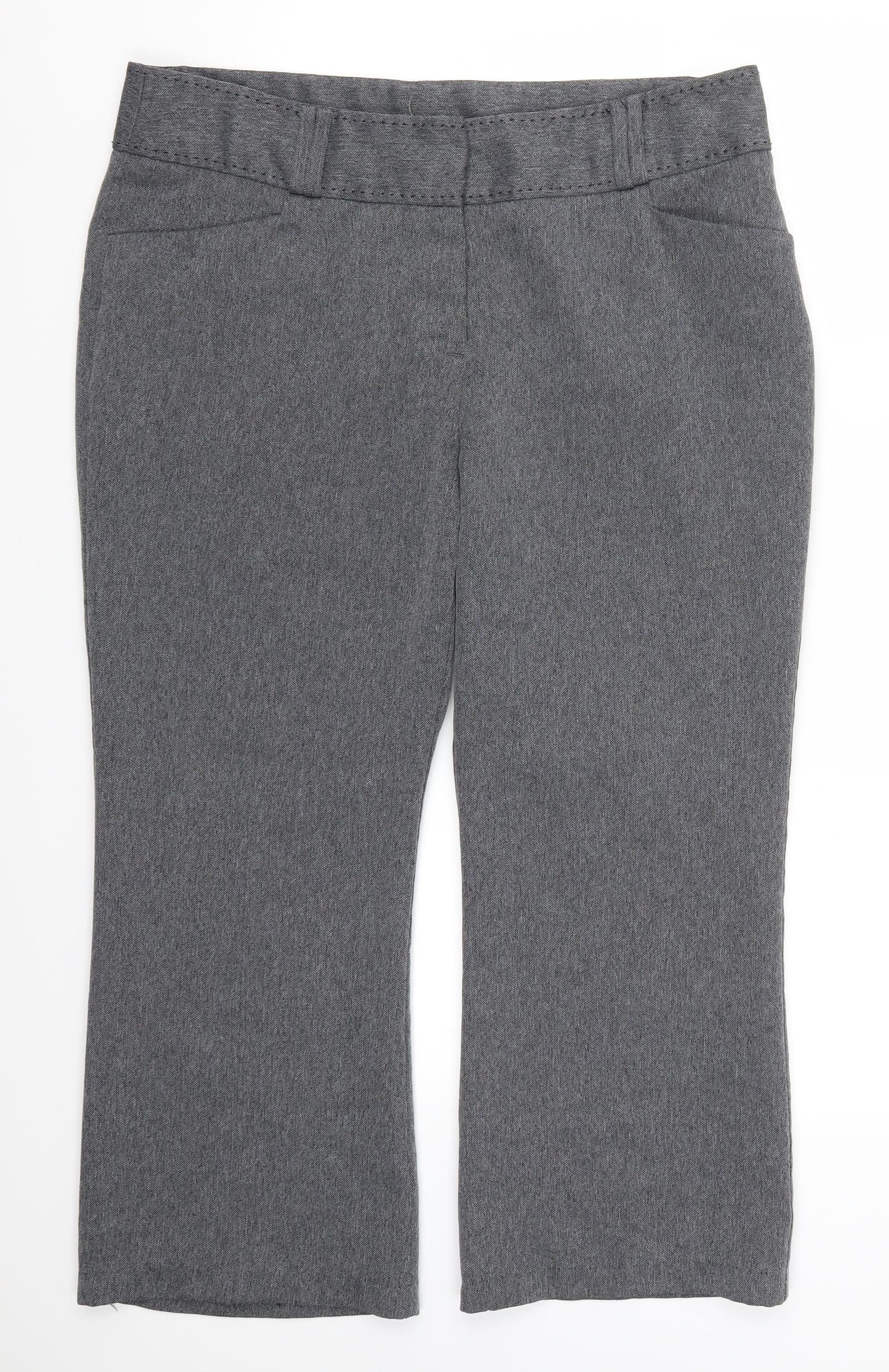 TU Womens Grey Herringbone  Trousers  Size 16 L23 in