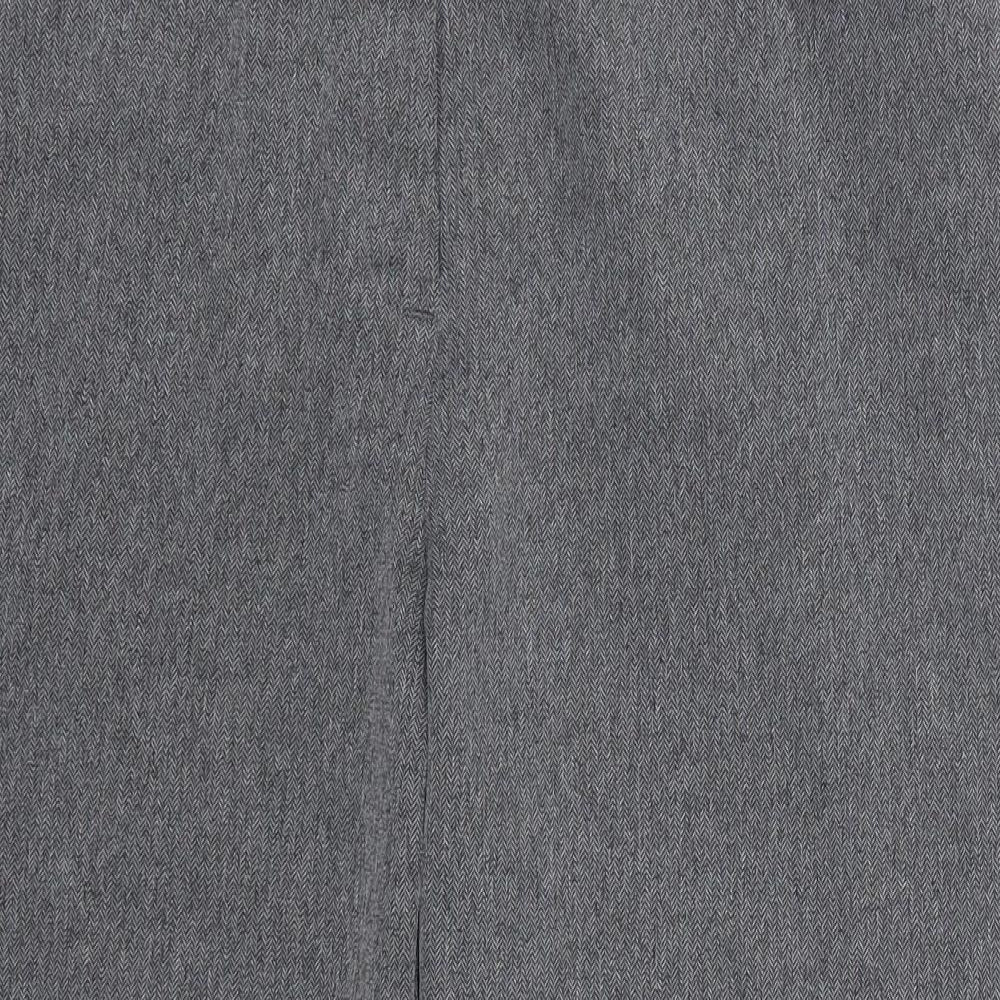 TU Womens Grey Herringbone  Trousers  Size 16 L23 in