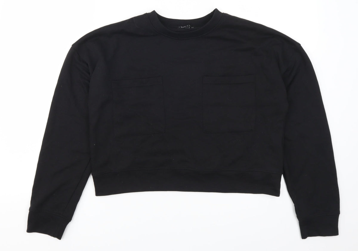 I SAW IT FIRST Womens Black   Pullover Sweatshirt Size S