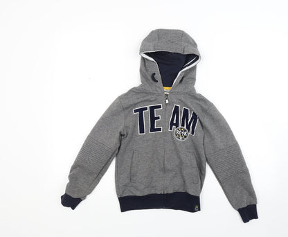 Happy house Boys Grey  Jacquard Full Zip Hoodie Size 10 Years