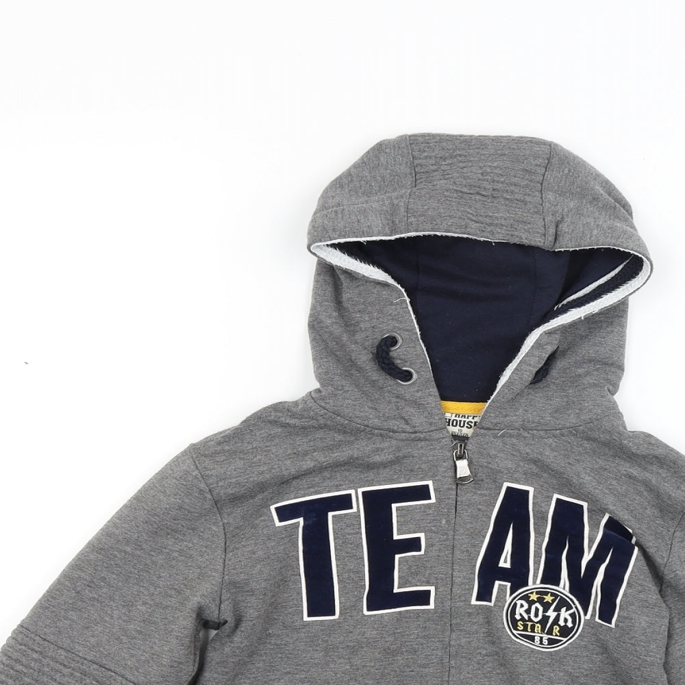 Happy house Boys Grey  Jacquard Full Zip Hoodie Size 10 Years