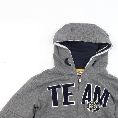 Happy house Boys Grey  Jacquard Full Zip Hoodie Size 10 Years