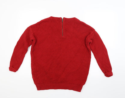 Marks & Spencer Womens Red  Knit Pullover Jumper Size 10