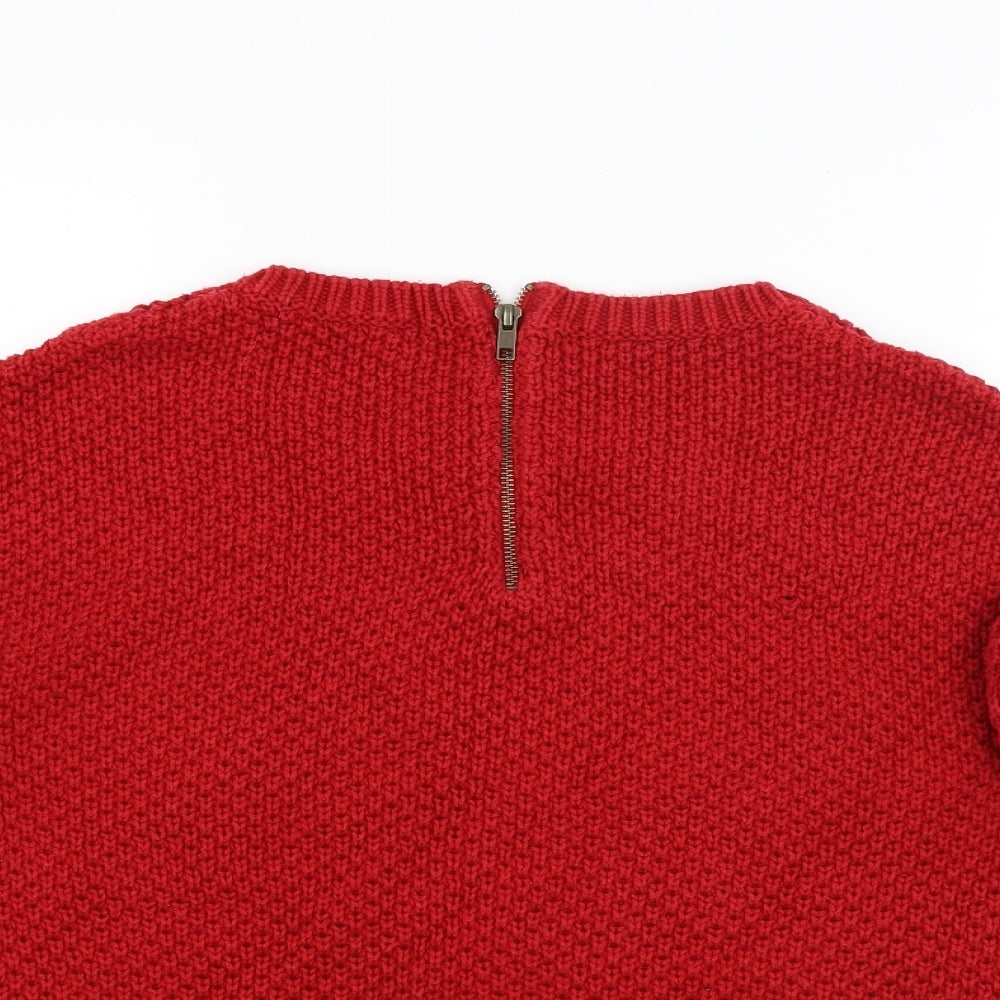 Marks & Spencer Womens Red  Knit Pullover Jumper Size 10
