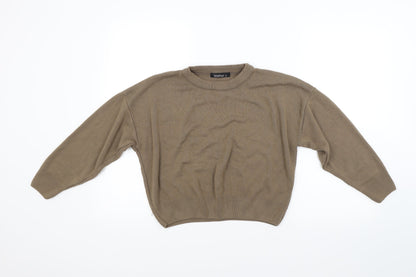 Boohoo Womens Brown  Knit Pullover Jumper Size S