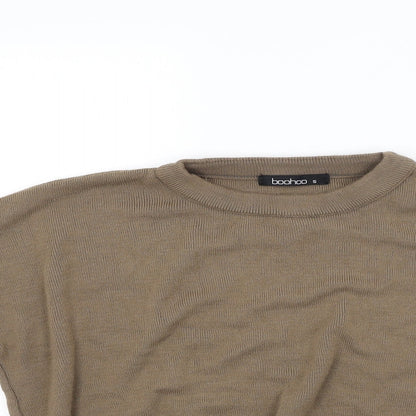 Boohoo Womens Brown  Knit Pullover Jumper Size S