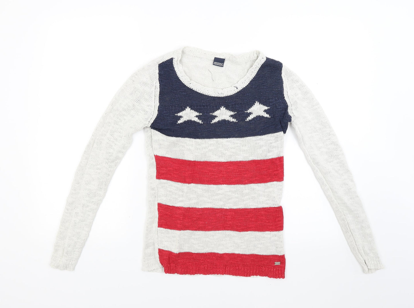 AriZona Womens White  Knit Pullover Jumper Size S  - USA