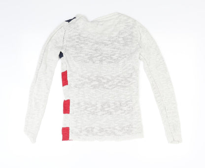 AriZona Womens White  Knit Pullover Jumper Size S  - USA
