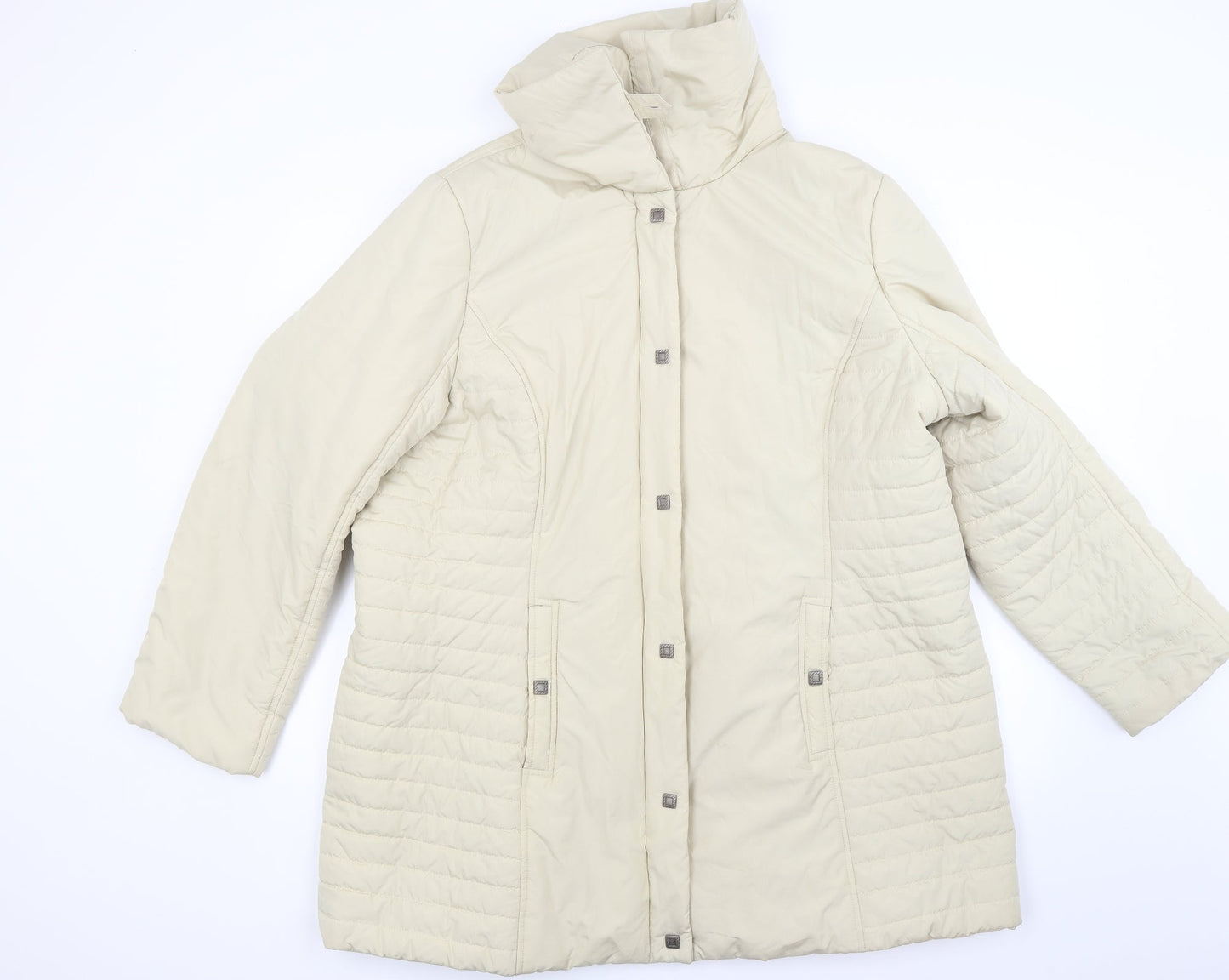 Womens UK Size L ELVI Beige Overcoat